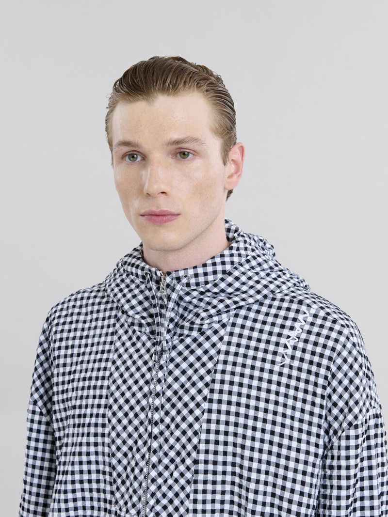 Marni o1f1d3z0326 Checked Seersucker Hooded Jacket in Multicolor Size US XL / EU 56 / 4 - 4 Thumbnail