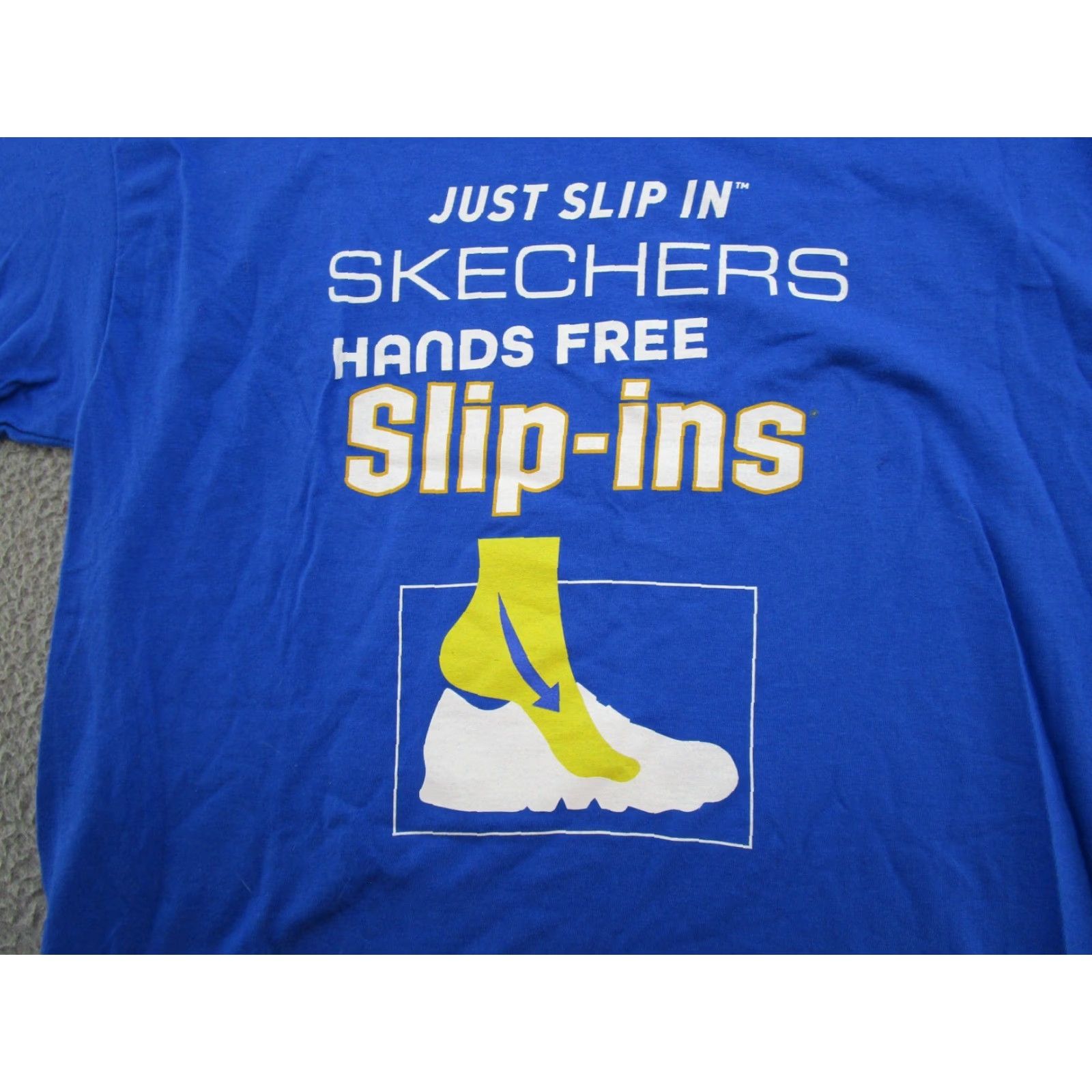 Gildan Sketchers Slip Ins Double Sided Blue T-Shirt Adult Size L Cotton Walking Size US L / EU 52-54 / 3 - 2 Thumbnail