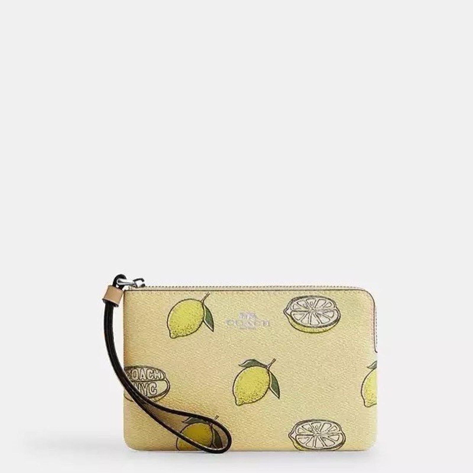 Coach NWT Coach CBB80 Corner Zip Wristlet Lemon Garden Glade Size ONE SIZE - 4 Thumbnail