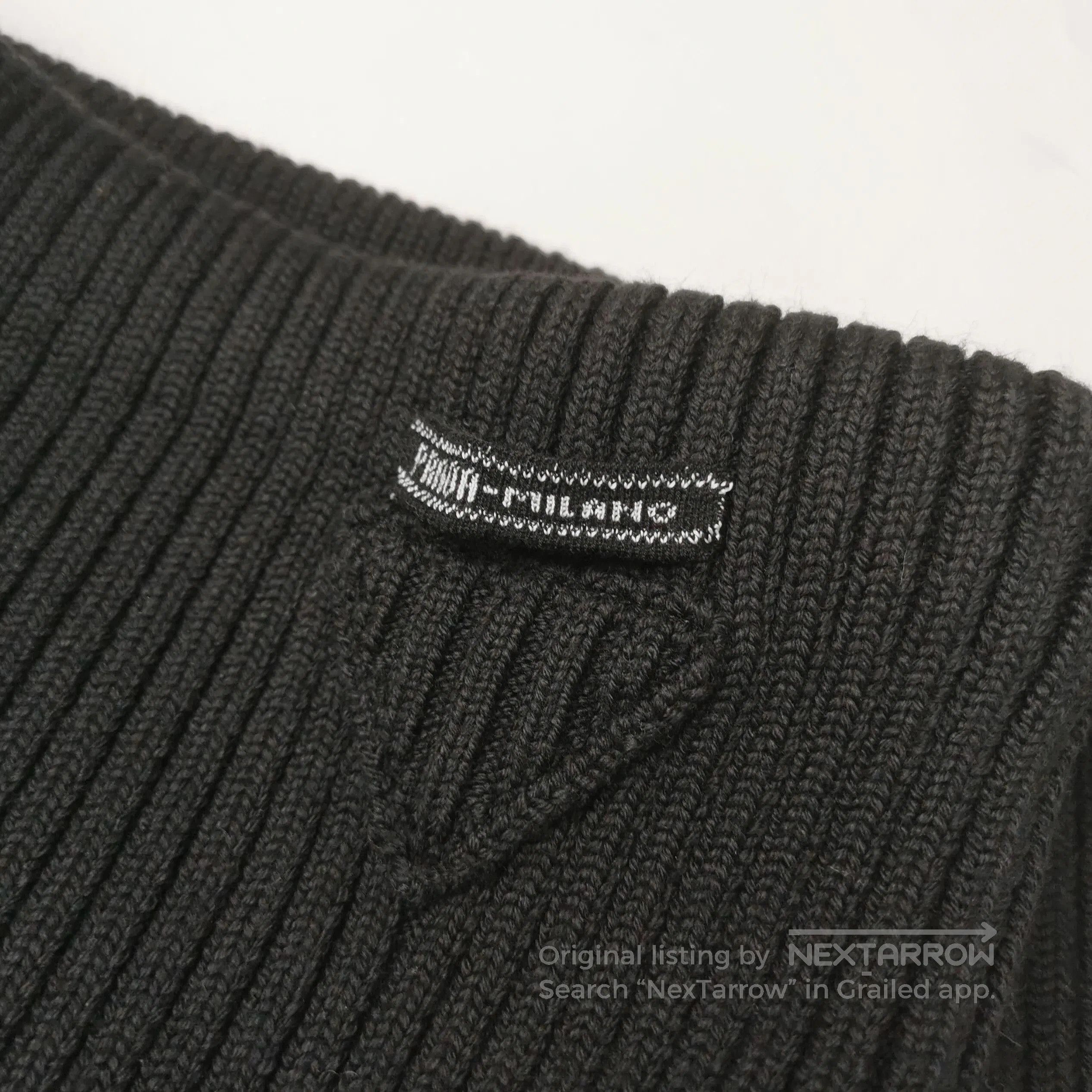 Prada Prada Black Wool Blend Ribbed Midi Skirt . Size 41" - 2 Thumbnail