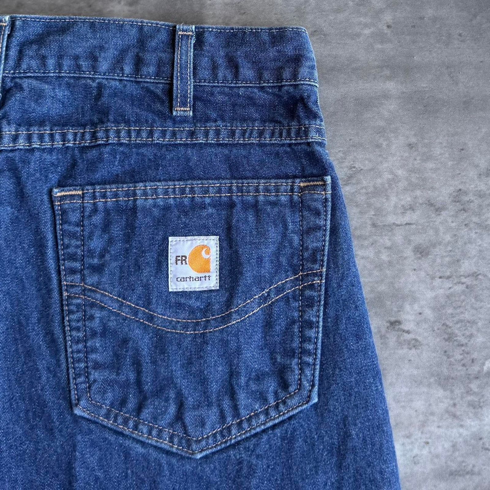 Carhartt × Carhartt Wip × Vintage Crazy Carhartt Baggy Carpenter Skater Denim Jeans USA Made Size US 33 - 3 Thumbnail