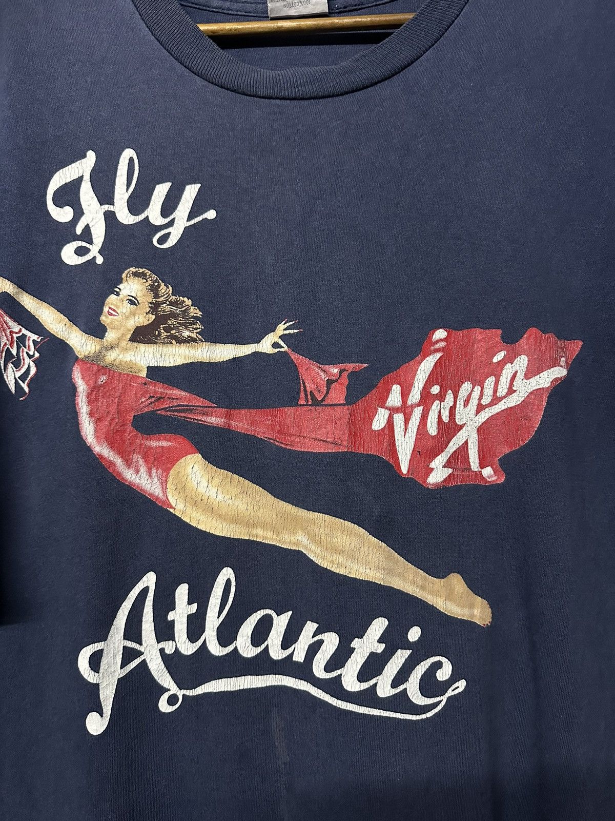 Band Tees × Vintage Vintage 90s Fly Virgin Altantic Record Faded Tee Size US XXL / EU 58 / 5 - 2 Thumbnail