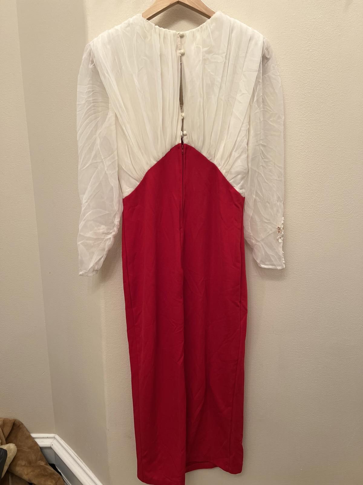 Dillard's Elegant Vintage Red and White Dress by Dollar USA Size L / US 10 / IT 46 - 6 Thumbnail