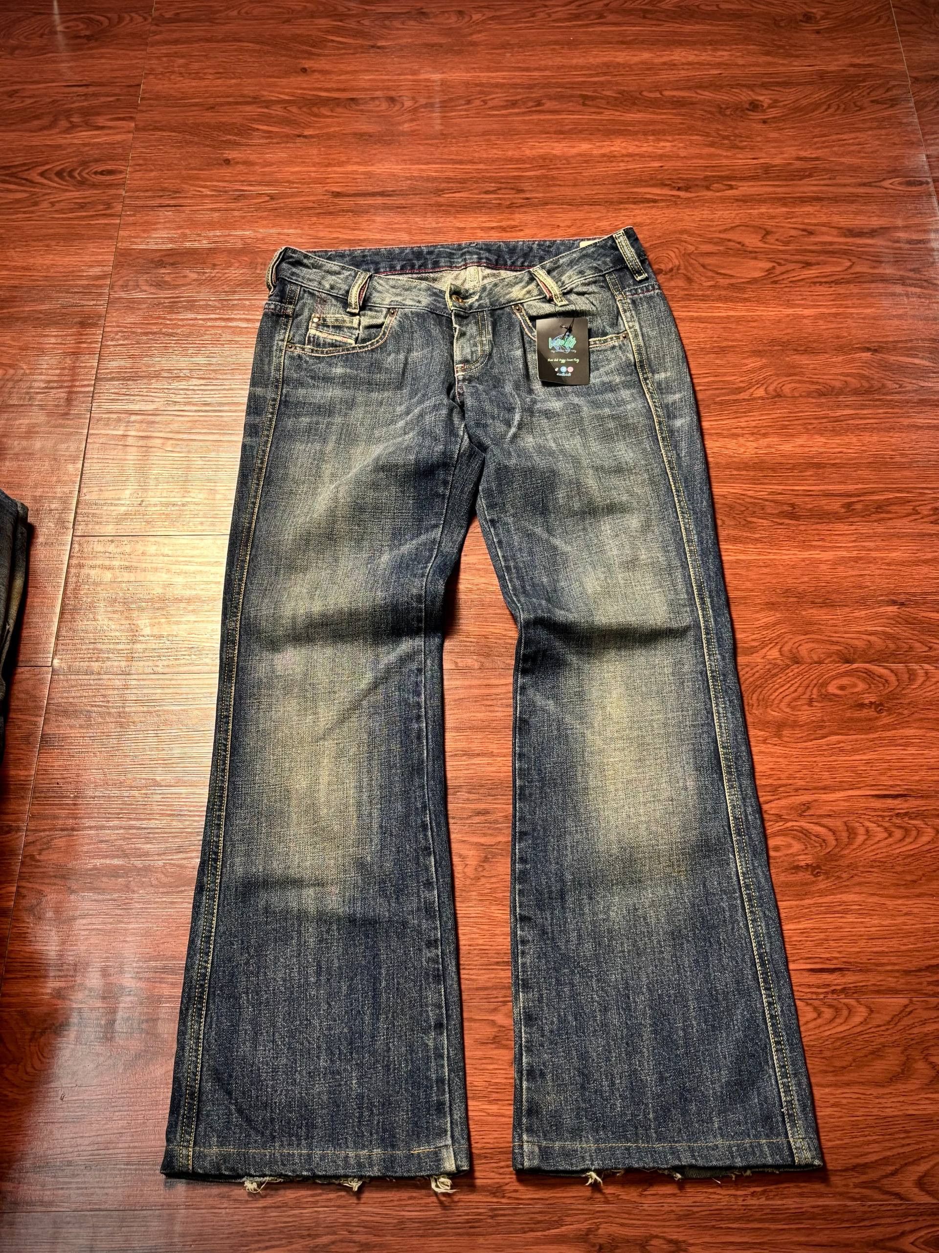 Adidas × Diesel Vintage Y2K Diesel Ryoth Styles Designer Bootcut Denim Pants Size 32" / US 10 / IT 46 - 4 Thumbnail