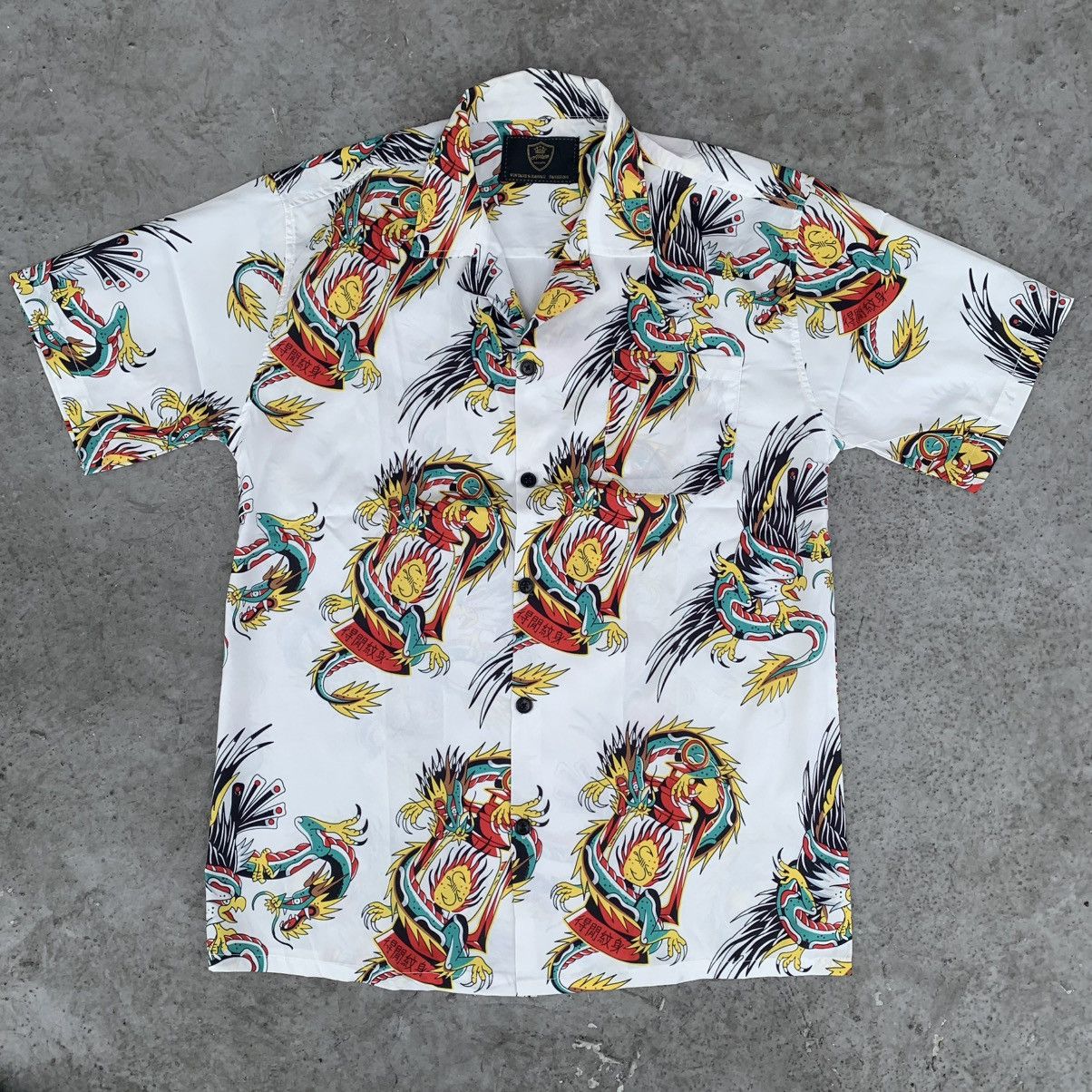 Japanese Brand Y2k printing shirt button dragon affliction sunsurf Size US M / EU 48-50 / 2 - 1 Thumbnail