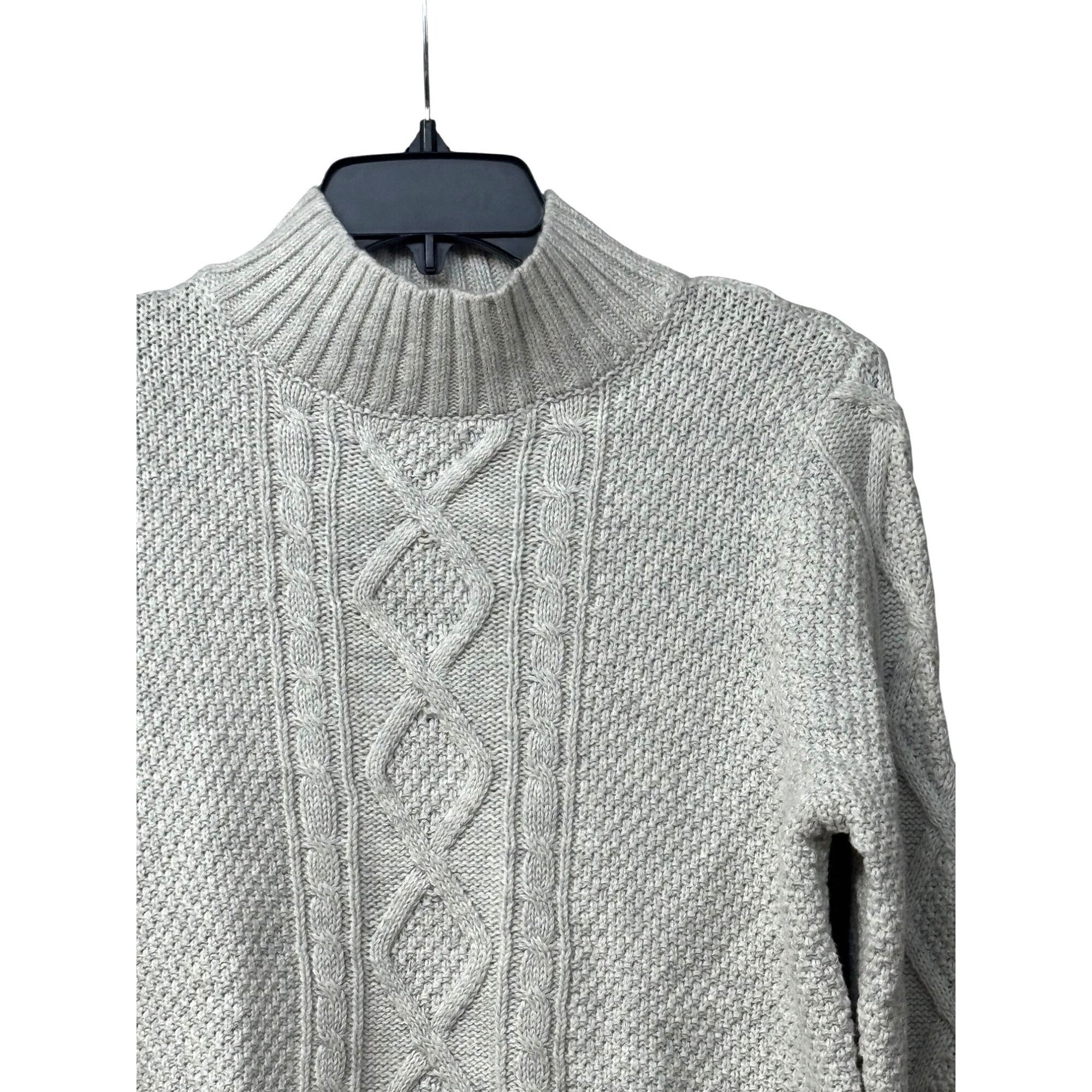 Lucky Brand Lucky Brand Cable Knit Turtleneck Sweater, Gray, Size M Size M / US 6-8 / IT 42-44 - 3 Thumbnail