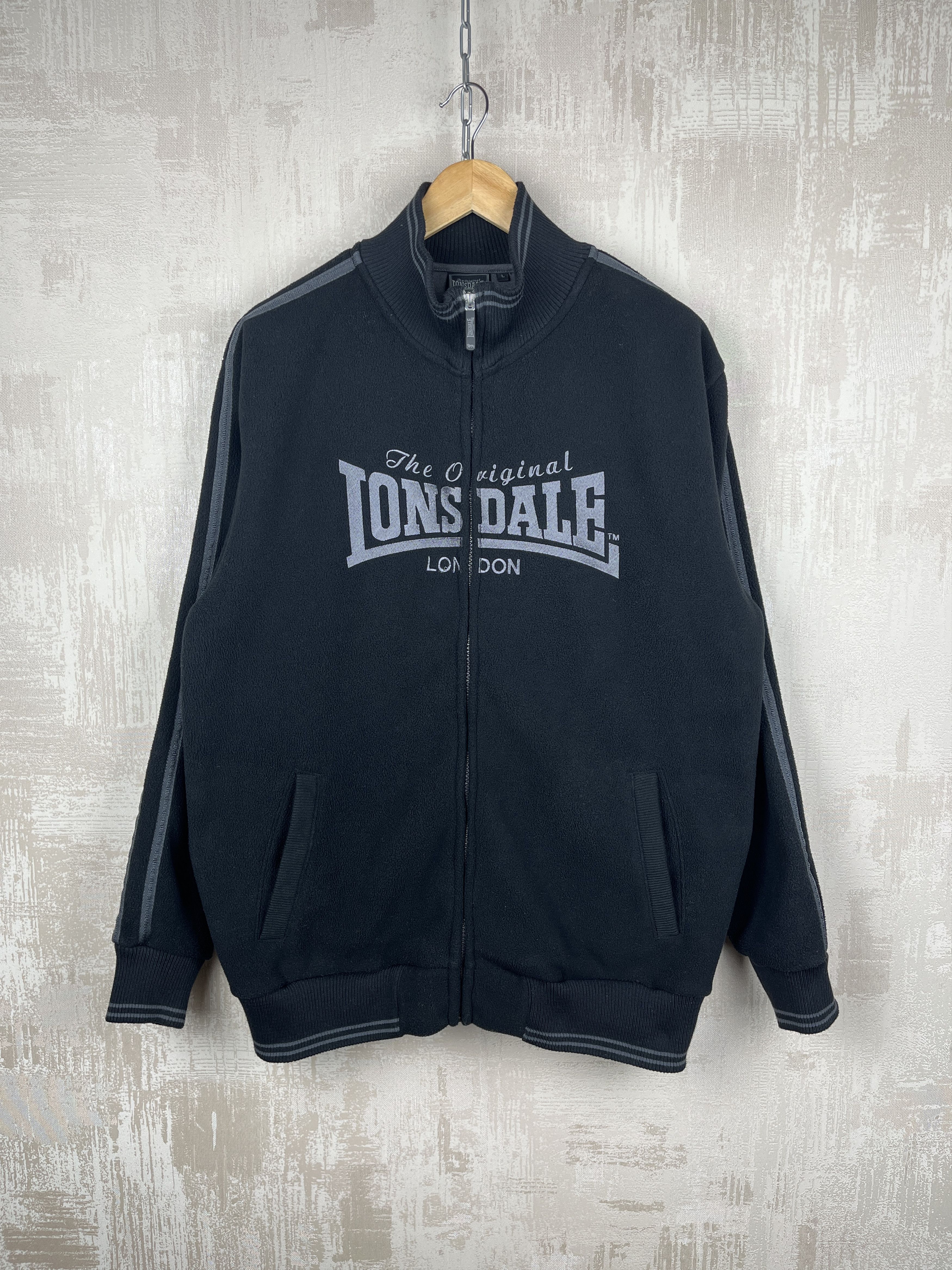 Lonsdale × Vintage Vintage Lonsdale 00s Big Logo Full Zip Fleece Jacket Size US L / EU 52-54 / 3 - 1 Thumbnail