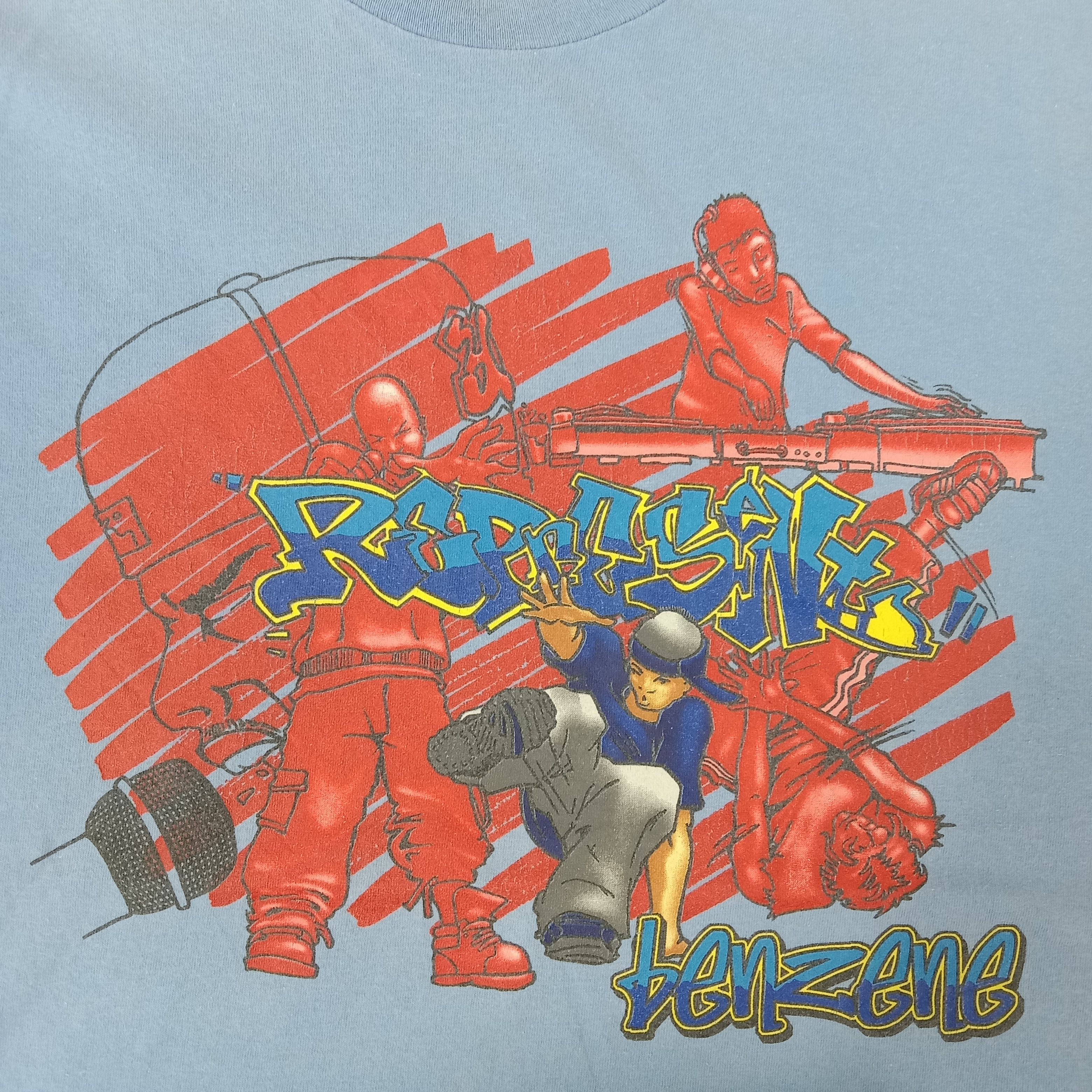 Vintage Vintage 90's Represent Benzene American Graffiti Art Tshirt Size US M / EU 48-50 / 2 - 2 Thumbnail