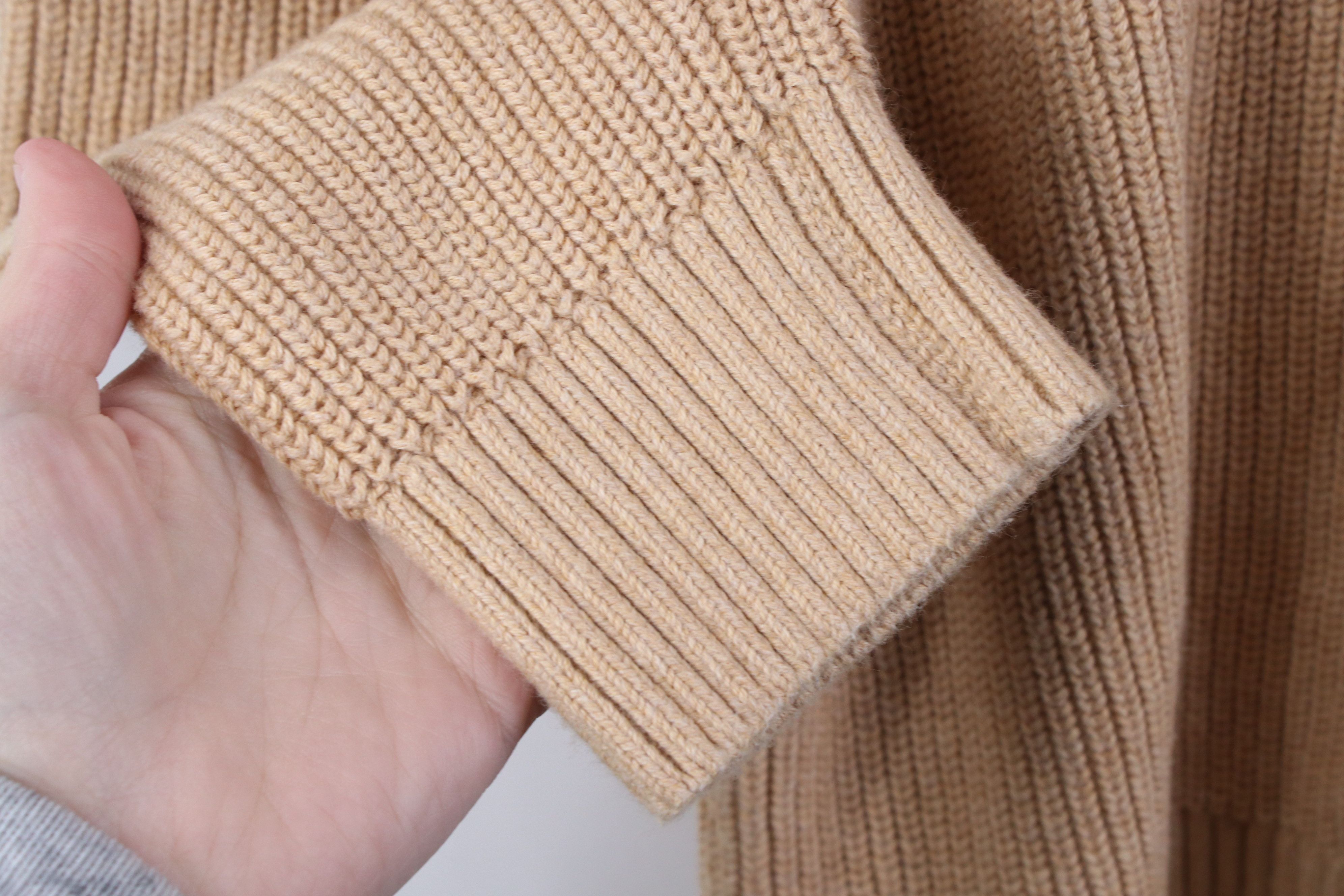 Express Express Chunky Ribbed Knit Shawl Pullover Sweater Beige Size US L / EU 52-54 / 3 - 6 Thumbnail