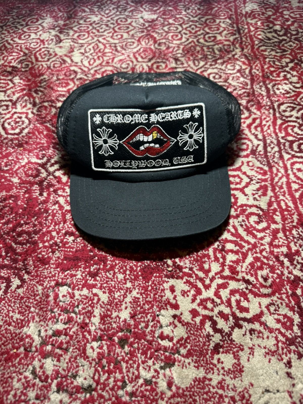 Chrome Hearts Guns N Roses Trucker Hat - Black Hats