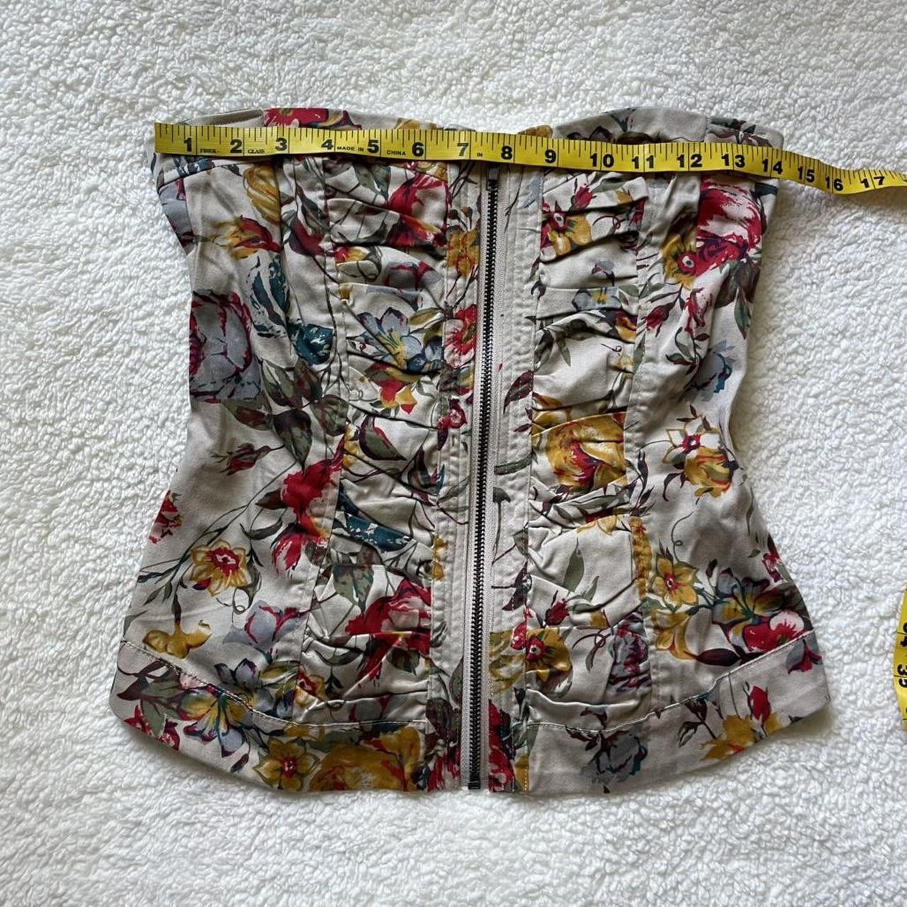 Vintage 2000s Costa Blanca floral zip up tube top Size ONE SIZE - 5 Thumbnail