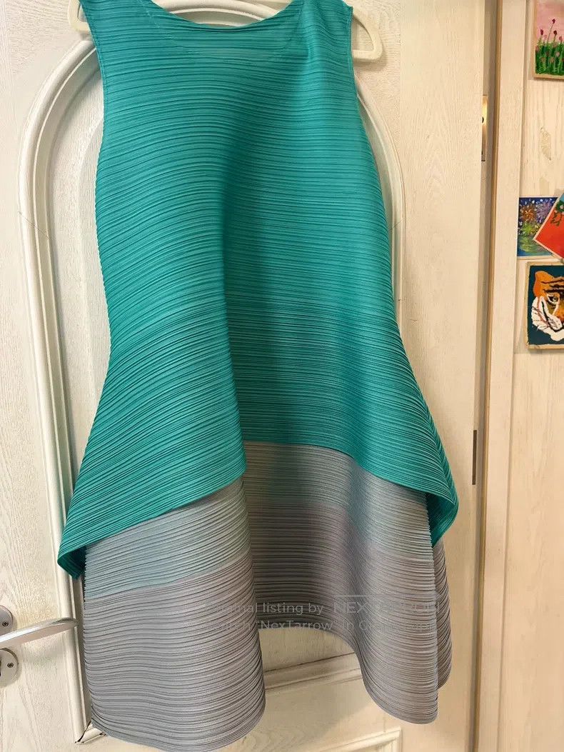 Issey Miyake Issey Miyake Color-Block Sleeveless Dress Size XXL / US 16-18 / IT 52-54 - 2 Thumbnail