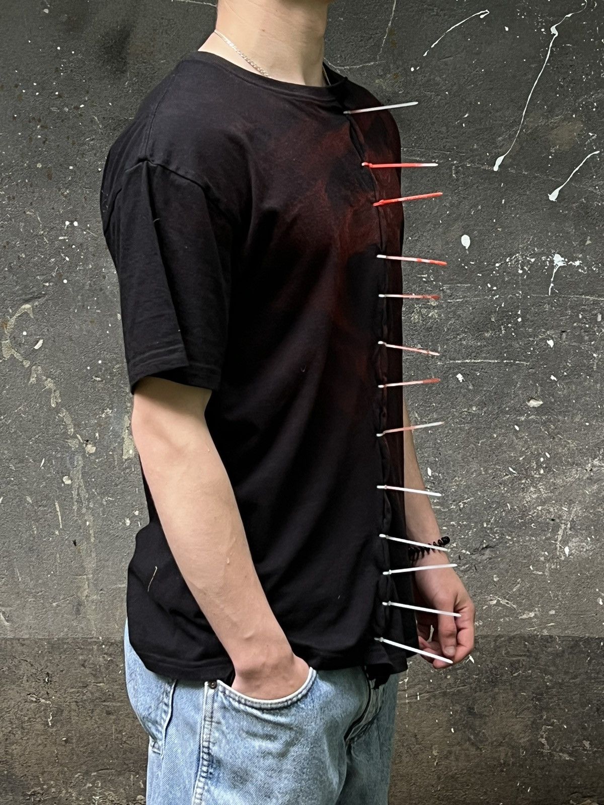 Japanese Brand Custom Black Sewn Up Jesus T-Shirt Japan Style Design RARE Size US M / EU 48-50 / 2 - 4 Thumbnail