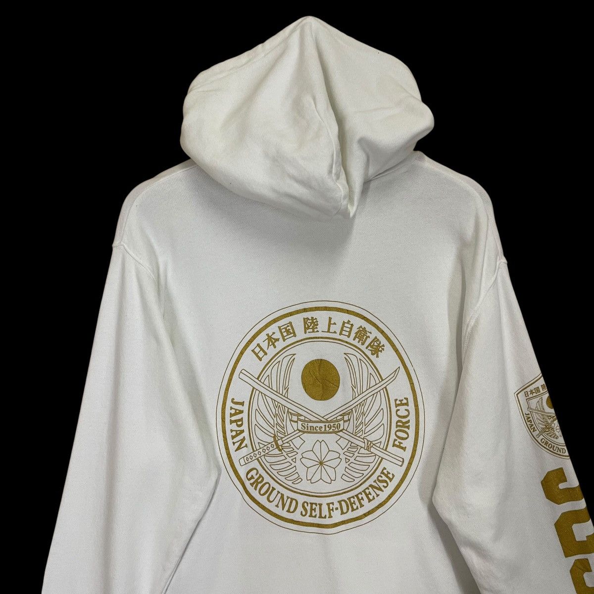 Japanese Brand Japan Ground Self Defense Force Big Logo Pullover Hoodie Size US L / EU 52-54 / 3 - 4 Thumbnail
