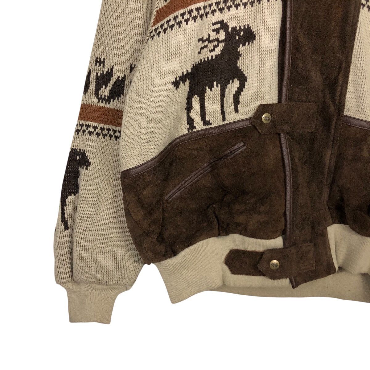 Japanese Brand Vtg ALLIX Cowboy Fleece-Lined Jacket Heavy Suede Paneling Size US L / EU 52-54 / 3 - 5 Thumbnail