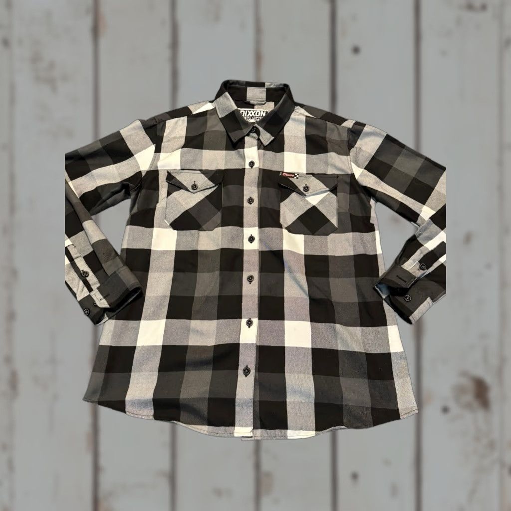 Vintage Dixxon Flannel Co The Finish Line Mens XL Button-Up Shirt Black White Gray Plaid Long Sleeve Collared Casual Workwear All Seasons Size US XL / EU 56 / 4 - 1 Thumbnail