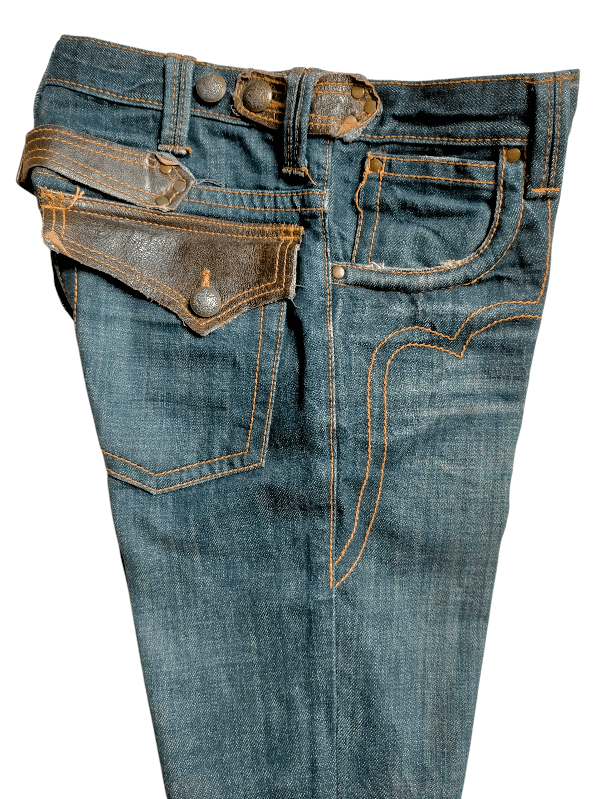 If Six Was Nine Ozz-First Pinball Japanese Flare Leather Cotton Boot cut Size US 30 / EU 46 - 6 Thumbnail
