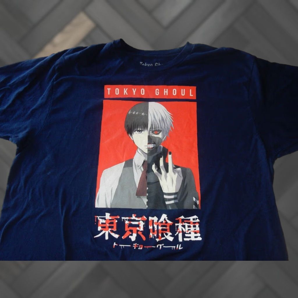Vintage VINTAGE Tokyo Goul Crunchyroll Men's T-Shirt Short Sleeve 2XL Blue Cotton Fan Apparel Size US XXL / EU 58 / 5 - 1 Thumbnail