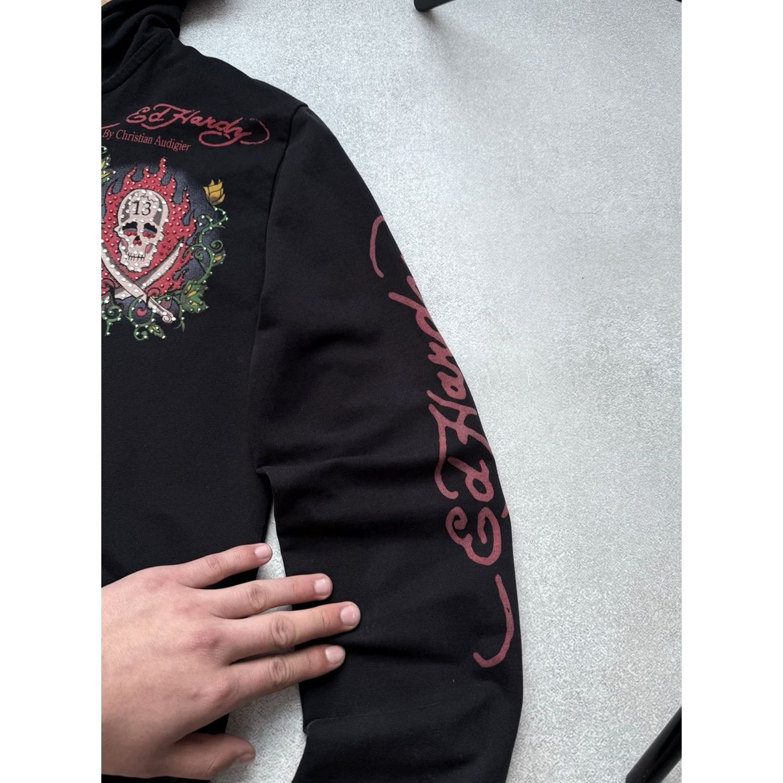 Ed Hardy Ed Hardy Scull Hoodie Full Zip Vintage Men’s M Black Size US M / EU 48-50 / 2 - 5 Thumbnail
