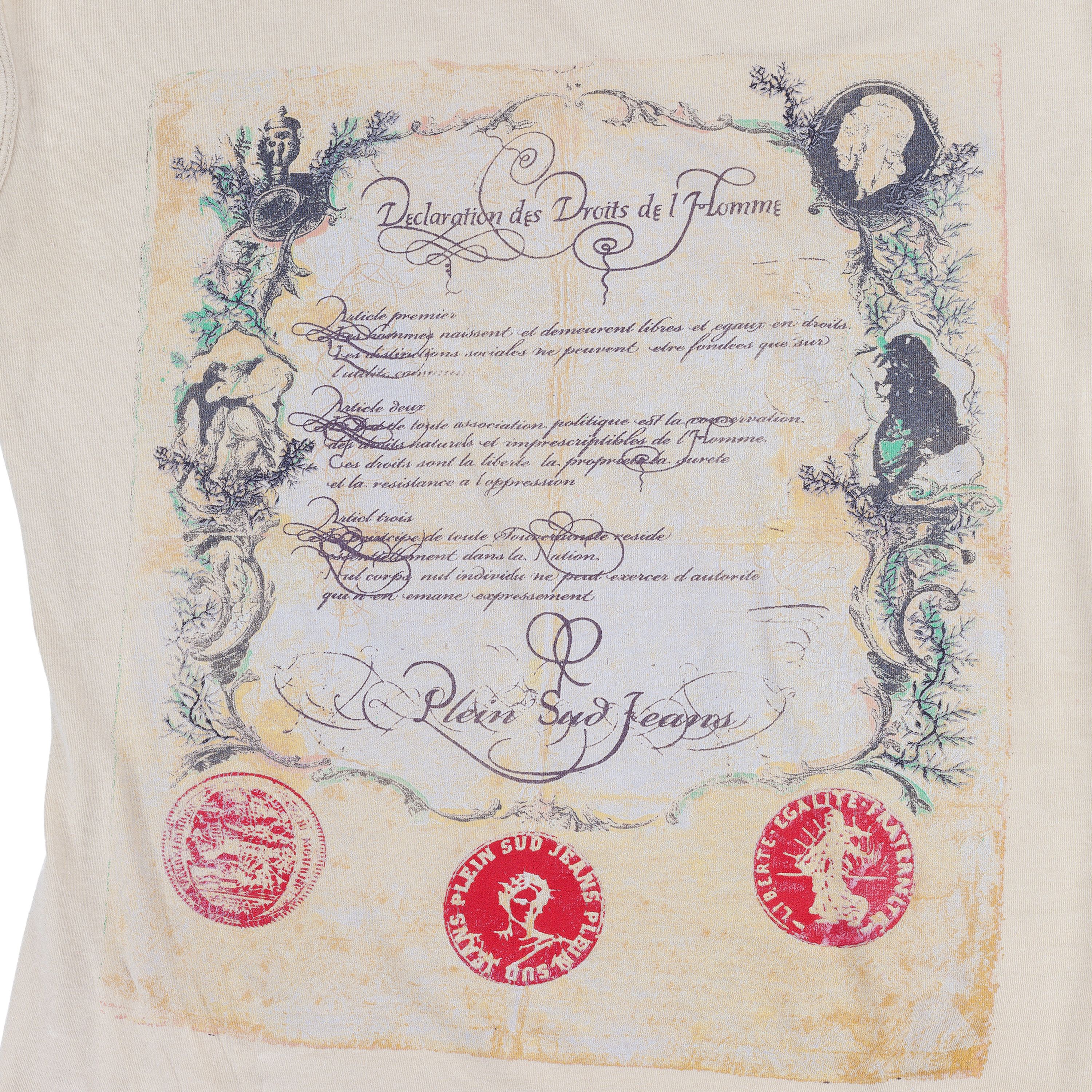 plein sud Plein Sud “Declaration des Droits de L’Homme” T-Shirt Size S / US 4 / IT 40 - 2 Thumbnail
