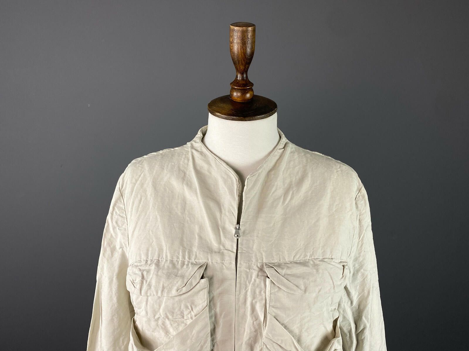 Designer Absolut By Zebra Ivory Linen Full Zip Coat Jacket Size 2 Size XS / US 0-2 / IT 36-38 - 2 Thumbnail
