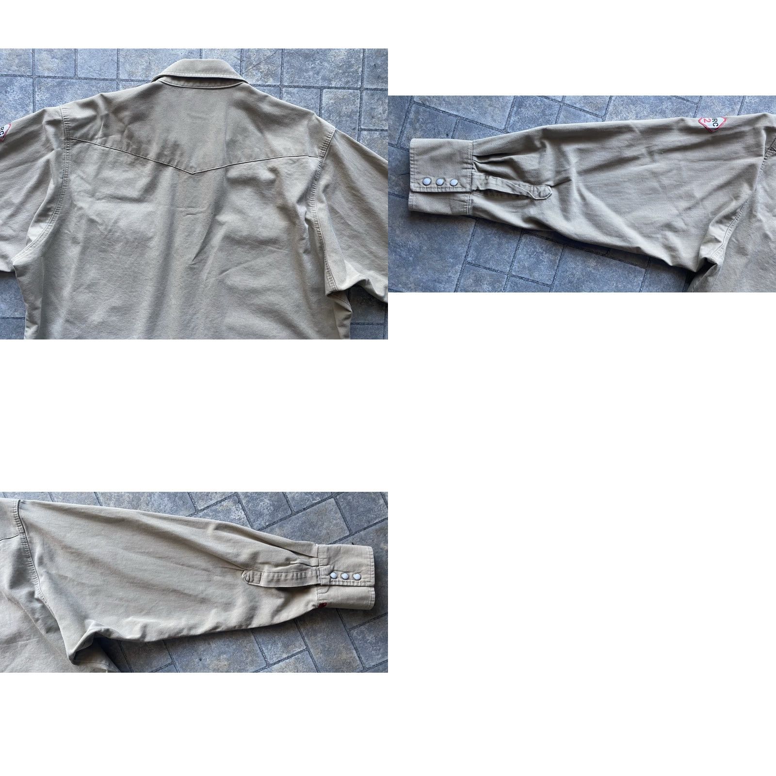 Wrangler Wrangler Shirt Men’s 2XL Beige Long Sleeve Flame Resistant Pearl Snap Button-Up HRC 2 Regular Size US XXL / EU 58 / 5 - 10 Thumbnail