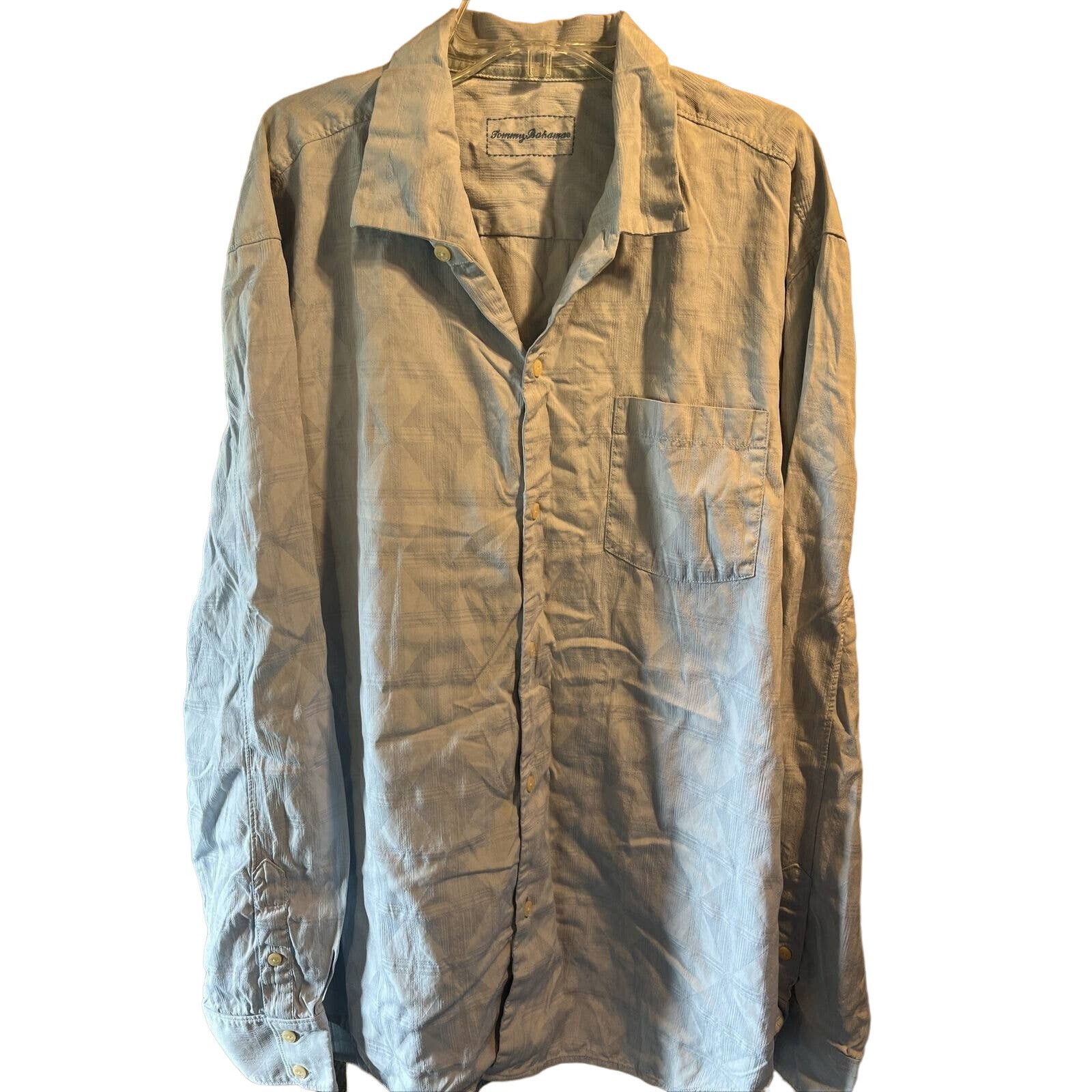Tommy Bahama Tommy Bahama Men’s XL Light Blue LS Button Silk Blend Shirt Size US XL / EU 56 / 4 - 1 Thumbnail