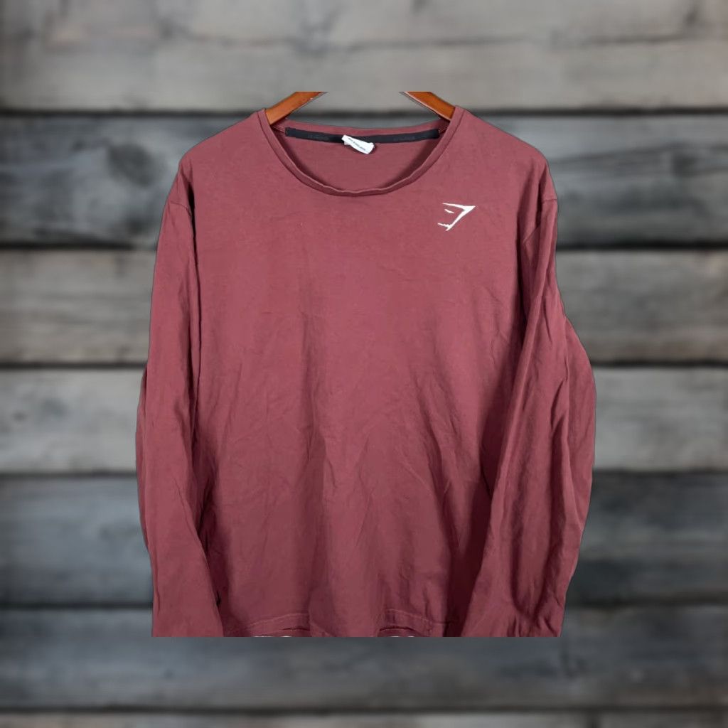 Gymshark VINTAGE Gymshark Men's T-Shirt Long Sleeve Crew Neck Cotton Logo 2XL Red Fall Spring Summer Winter Size US XXL / EU 58 / 5 - 1 Thumbnail