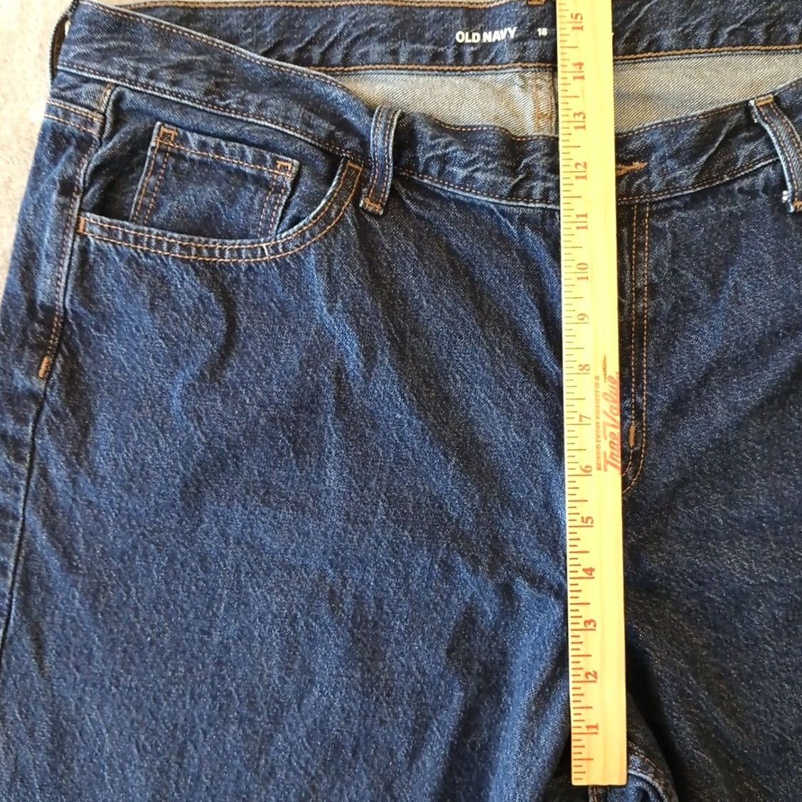 Old Navy Old Navy Jeans Womens 18 Dark Wash Wide-Leg High Rise 40x29 5-Pocket Denim Blue 90s Vintage? Size 40" / US 18 - 4 Thumbnail