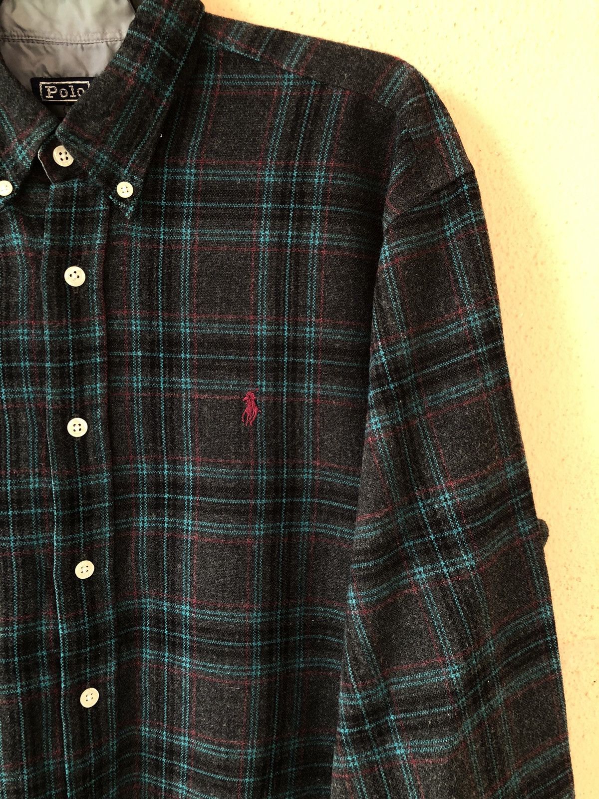 Polo Ralph Lauren × Vintage Vintage POLO Ralph Lauren Wool Blend Shirt Size US L / EU 52-54 / 3 - 3 Thumbnail