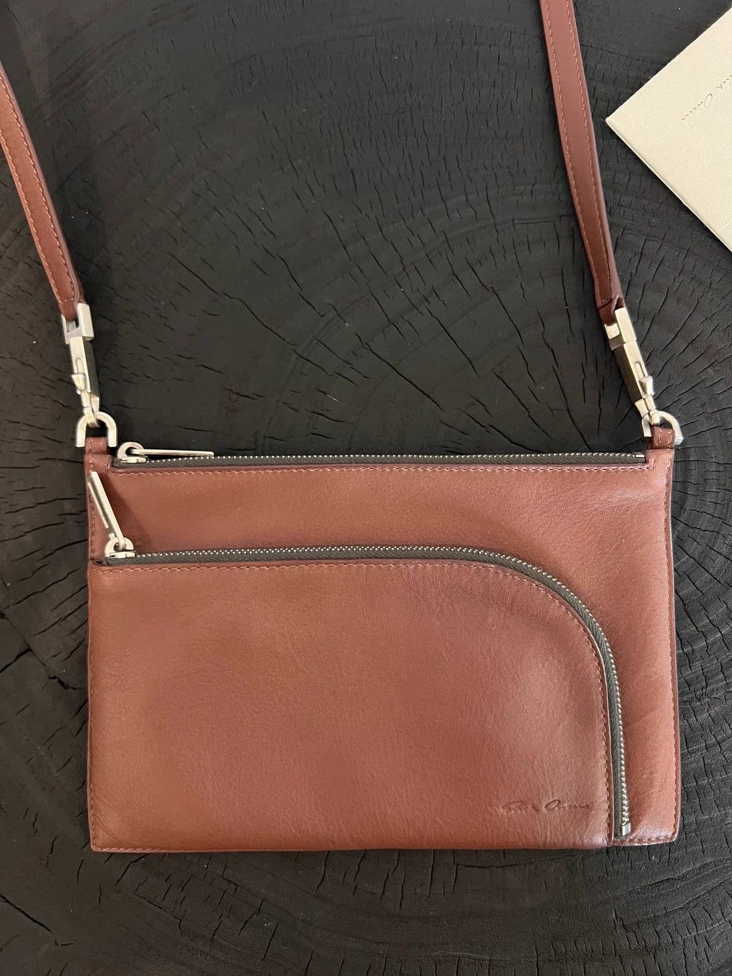Rick Owens Rick Owens Mainline Oxblood Cowhide Crossbody K35 Size ONE SIZE - 1 Thumbnail