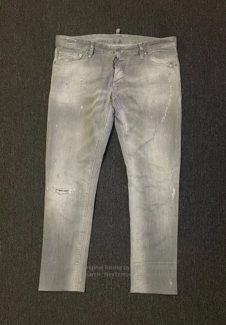Dsquared2 Dsquared2 Gray Distressed Slim Jeans. Size US 34 / EU 50 - 1 Thumbnail