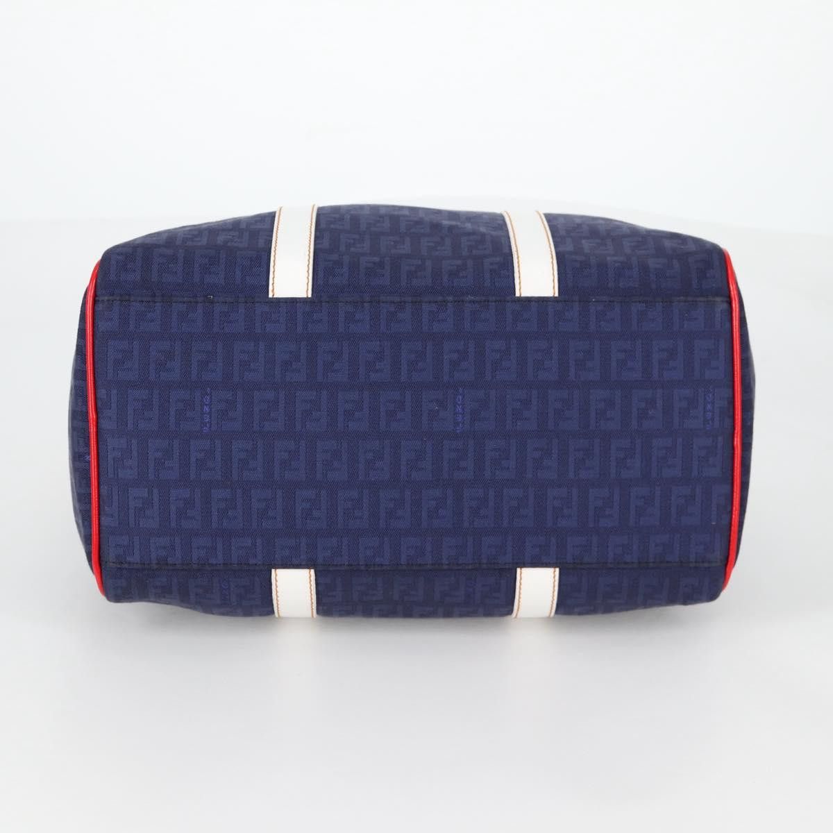 Fendi FENDI Zucchino Canvas Boston Bag Navy Gold Size ONE SIZE - 5 Thumbnail