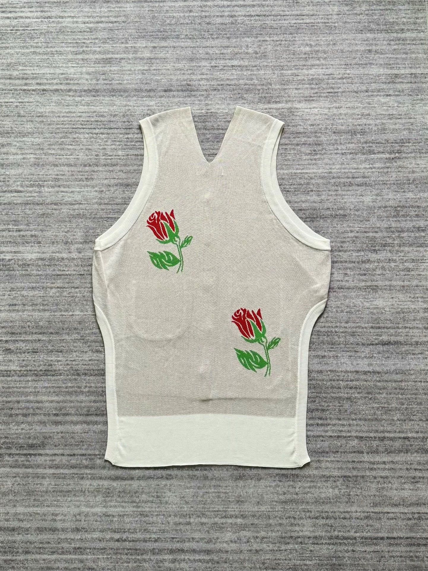 Sulvam Sulvam Floral Knit Wool Sleeveless Vest - Fujita Tetsuhira Size US S / EU 44-46 / 1 - 2 Thumbnail