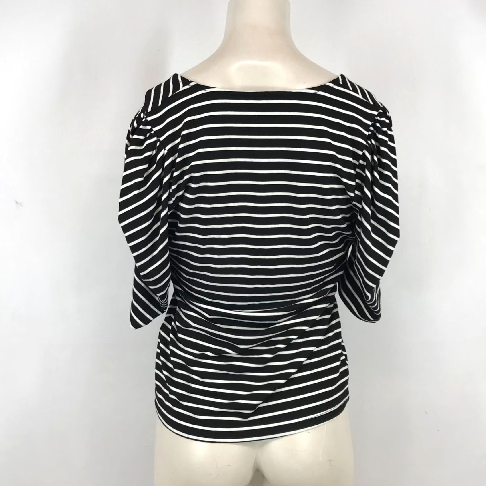 Frame FRAME Shirt Womens Small Black & White 3/4 Sleeve V Neck Top Size S / US 4 / IT 40 - 3 Thumbnail