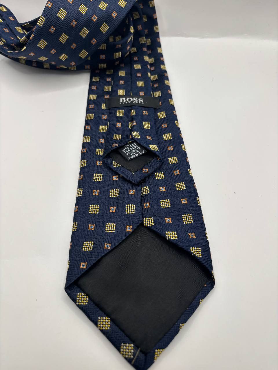 Hugo Boss Hugo Boss Silk Geometric Tie - Navy/Blue - Made in Italy Size ONE SIZE - 6 Thumbnail
