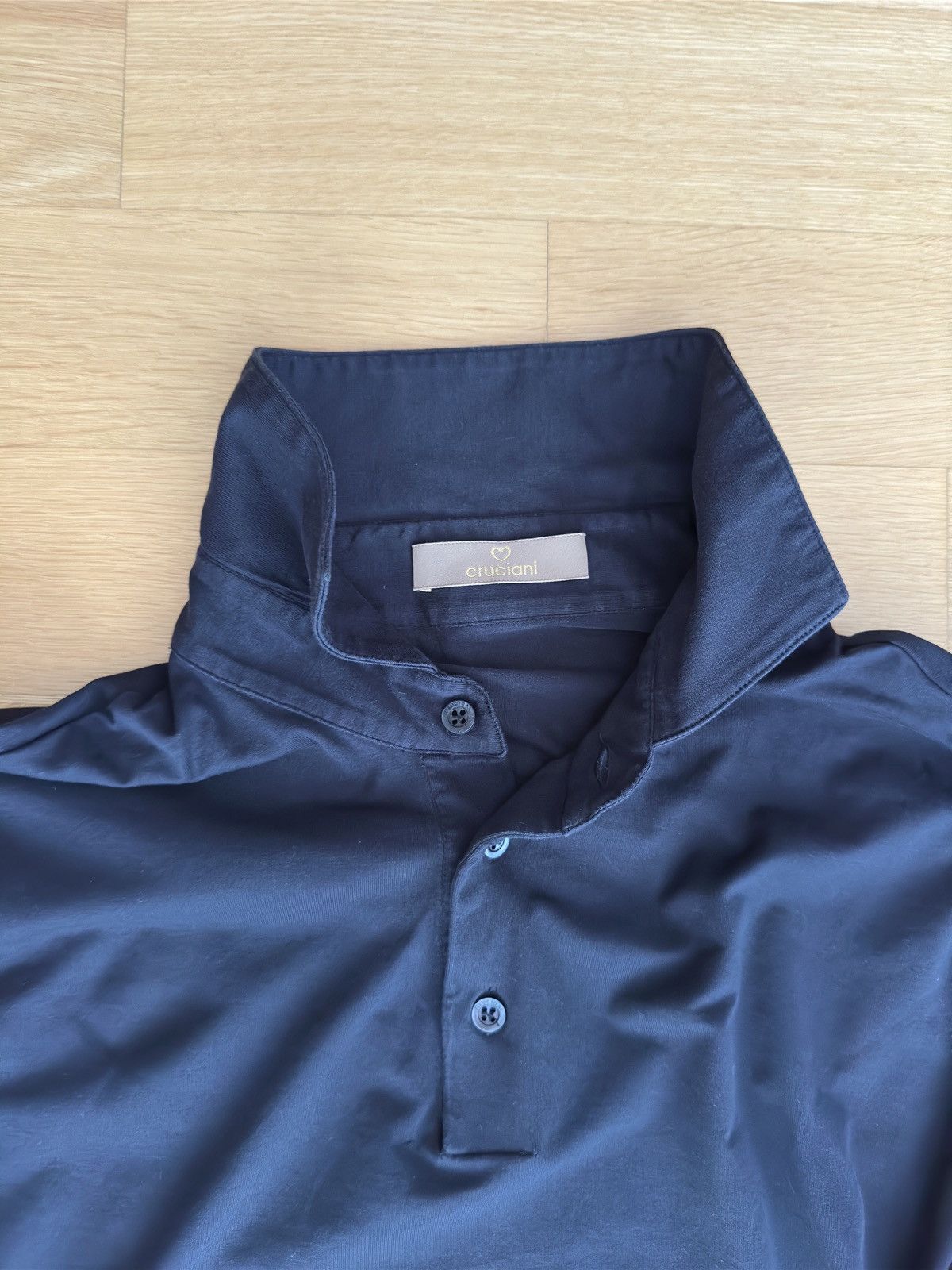 Cruciani Cruciani Longsleeve Polo Blue Size US L / EU 52-54 / 3 - 2 Thumbnail