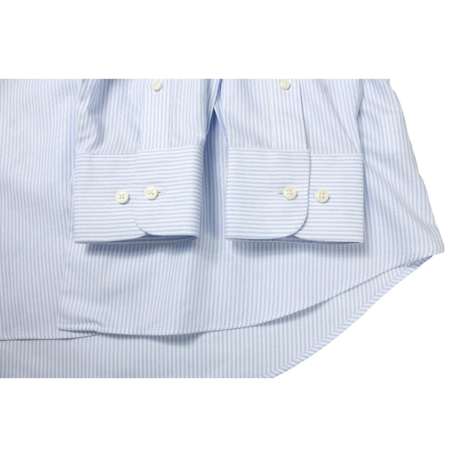 Suitsupply SUITSUPPLY Formal Shirt Men's Extra Slim Fit Button Cutaway Blue Pinstripe 44 / 17 1/2 Size 44R - 5 Thumbnail