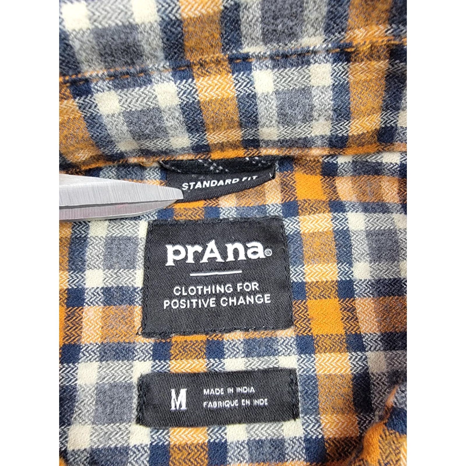 Prana prAna Los Feliz Flannel Shirt Mens Medium Pecan Pie Plaid Organic Cotton NWT Size US M / EU 48-50 / 2 - 3 Thumbnail
