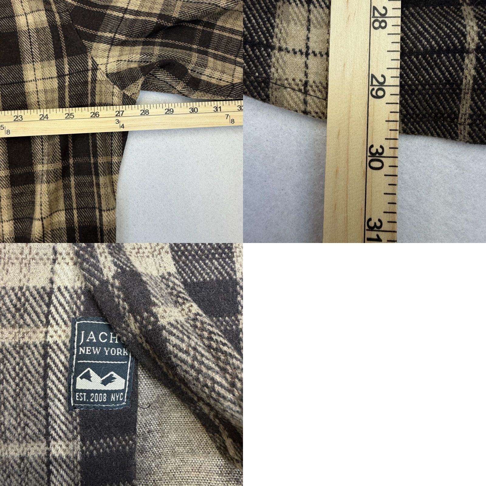 Vintage JACHS New York Shirt Mens 2XL Brown Plaid Flannel Button-Down Long Sleeve Casual Size US XXL / EU 58 / 5 - 8 Thumbnail
