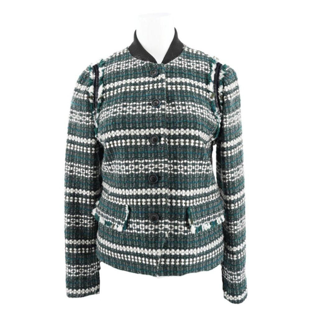 Designer NWT Tory Burch Tweed Norfolk Jacket Size 4 Size S / US 4 / IT 40 - 1 Thumbnail