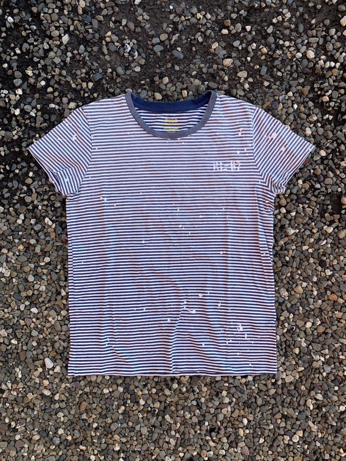 Polo Ralph Lauren Polo Ralph Lauren RL-67 Striped Paint Splatter T-Shirt Size S / US 4 / IT 40 - 1 Thumbnail