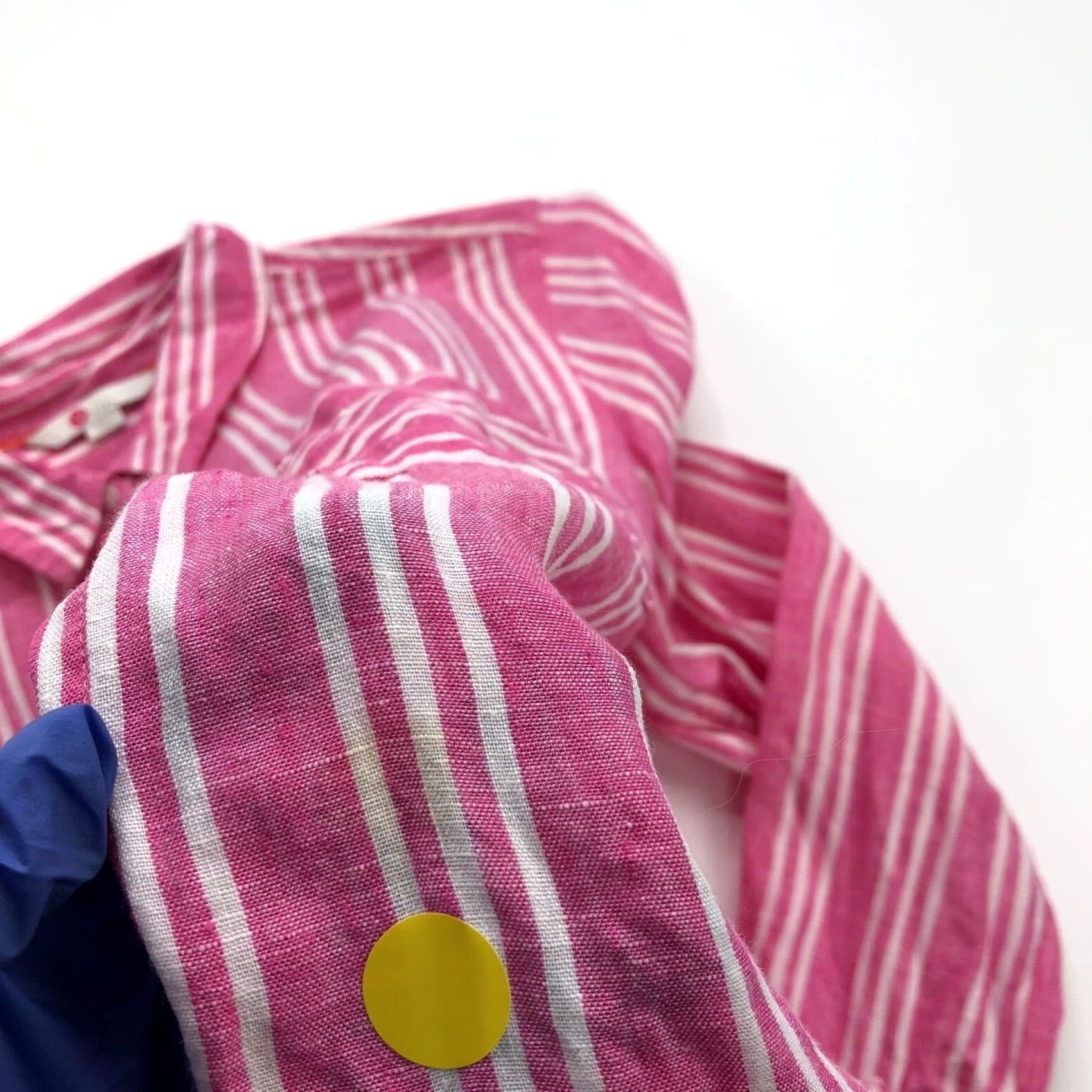 Boden Boden Pink 100% Linen Women's Button-Up Long Sleeve Striped Shirt Size 6, Regular, Collar, Casual, All Seasons, Machine Washable - Womens Size M / US 6-8 / IT 42-44 - 6 Thumbnail
