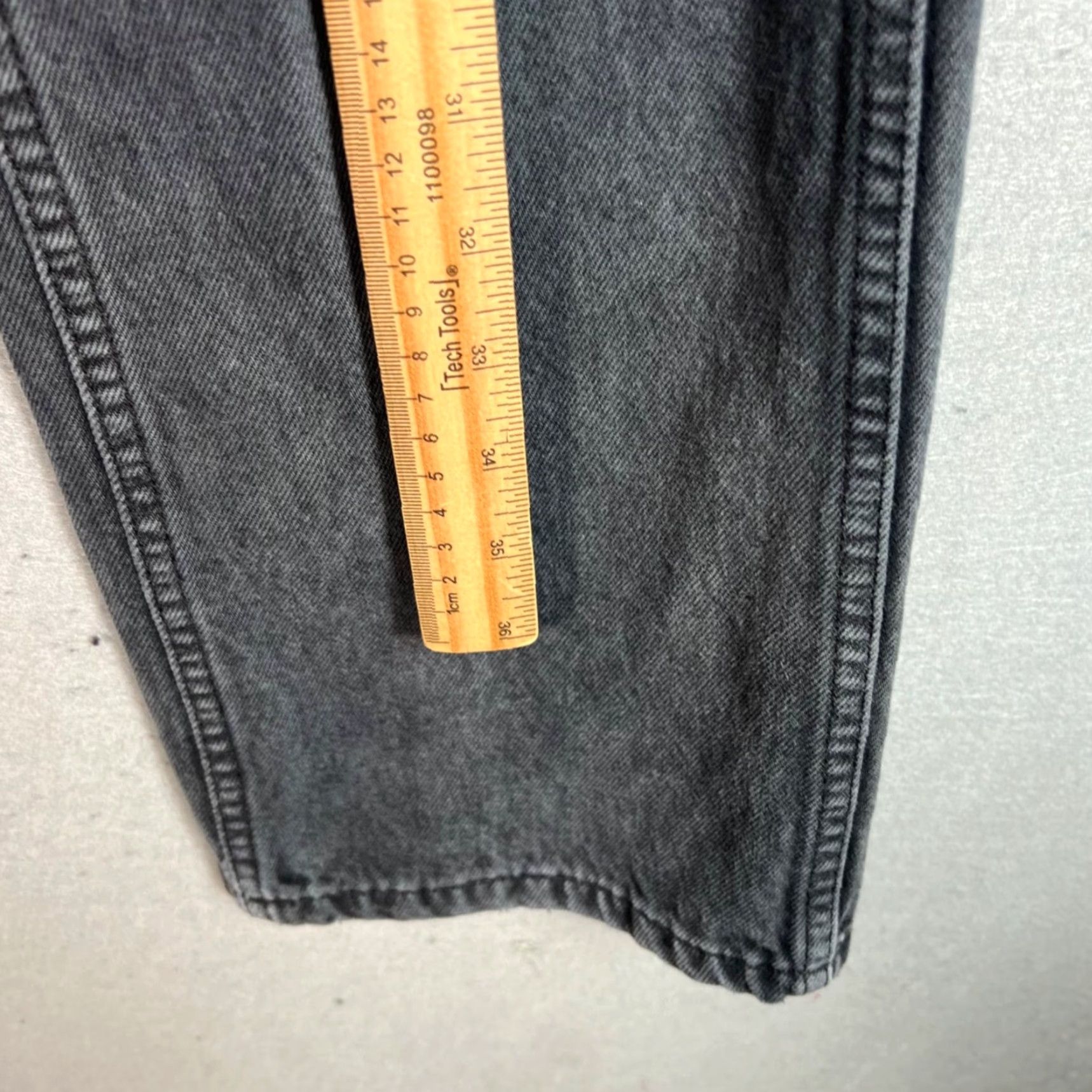 RE/DONE Re/Done Jeans Womens Size 25 High-Waisted Distressed Washed Black Straight-Leg Denim Jeans Size 42" / US 20 - 6 Thumbnail