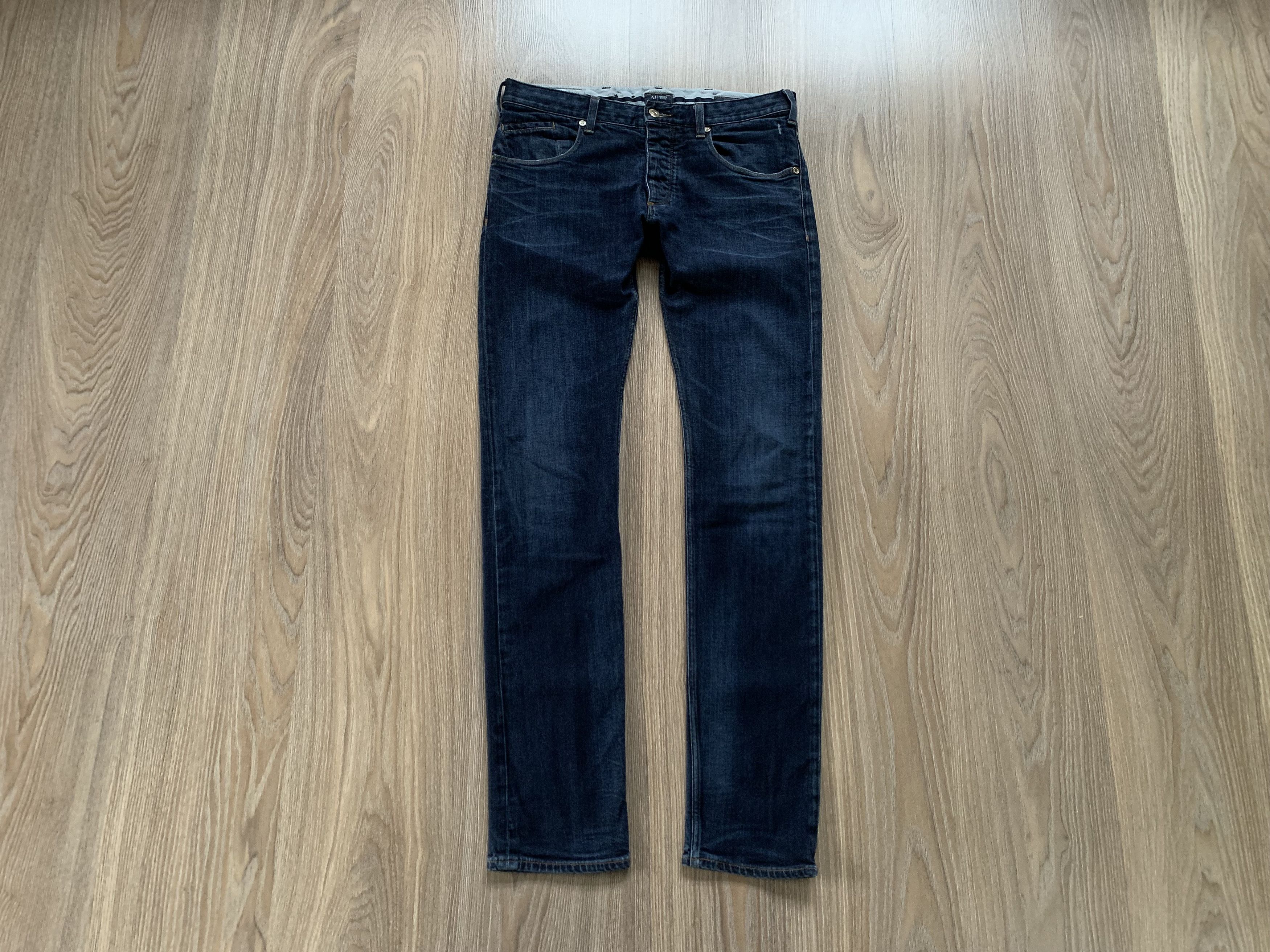 Armani Vintage Navy Blue Slim Armani Jeans Size US 31 - 1 Thumbnail