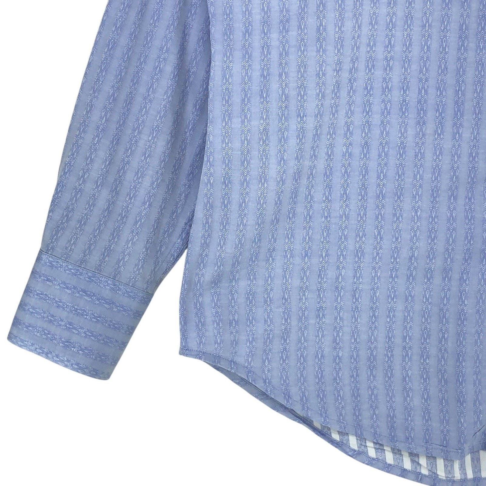 Robert Graham Robert Graham Shirt L Lilac Jacquard Stripe Button Contrast Size US L / EU 52-54 / 3 - 4 Thumbnail