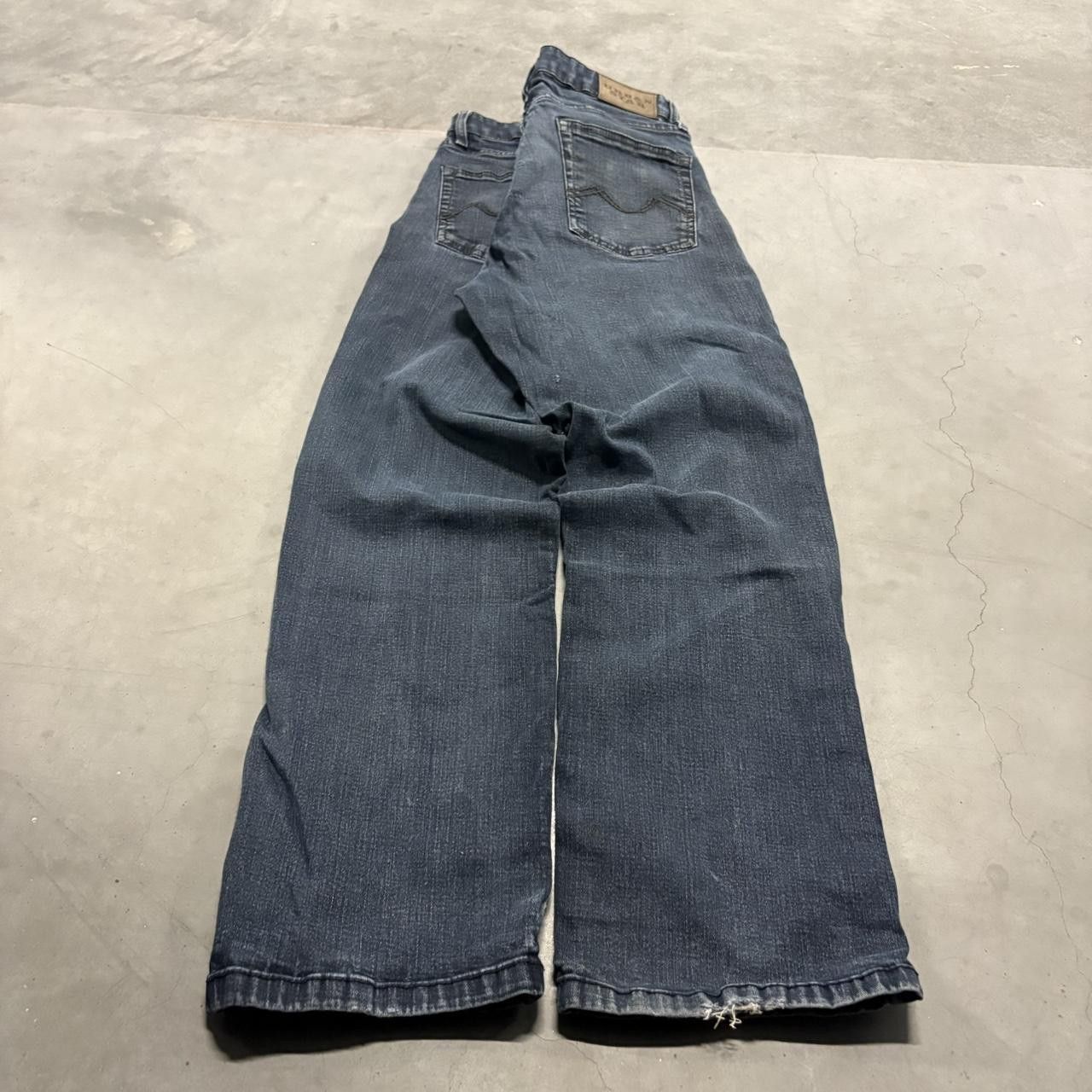 Japanese Brand × Vintage Vintage Y2K/2000s Straight Fit Streetwear Dark Blue Wash Denim Jeans! Size US 30 / EU 46 - 4 Thumbnail