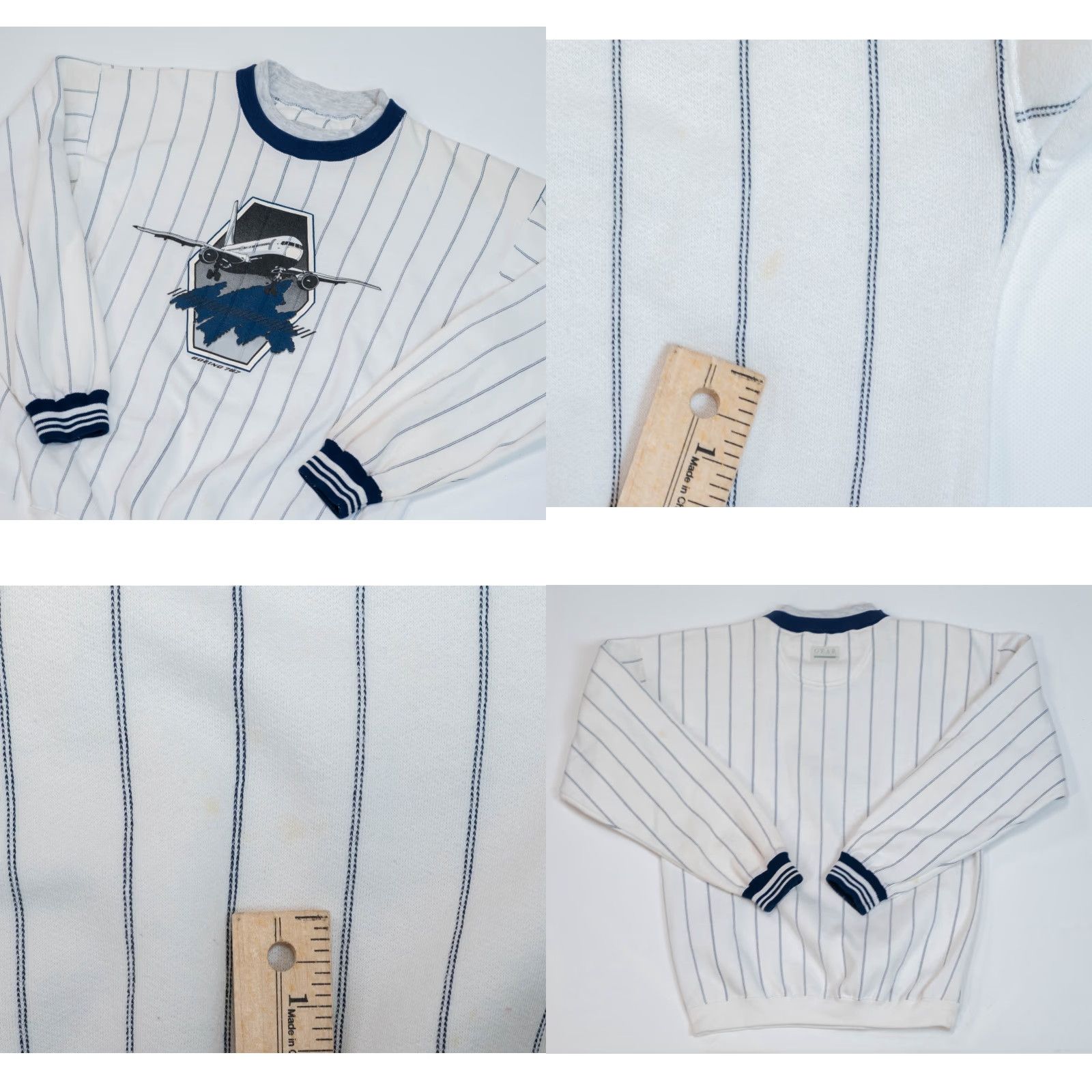 Vintage VINTAGE Gear Sweatshirt Mens Small Navy Blues Crew Neck 90s Flight Plane 767 Size US S / EU 44-46 / 1 - 9 Thumbnail