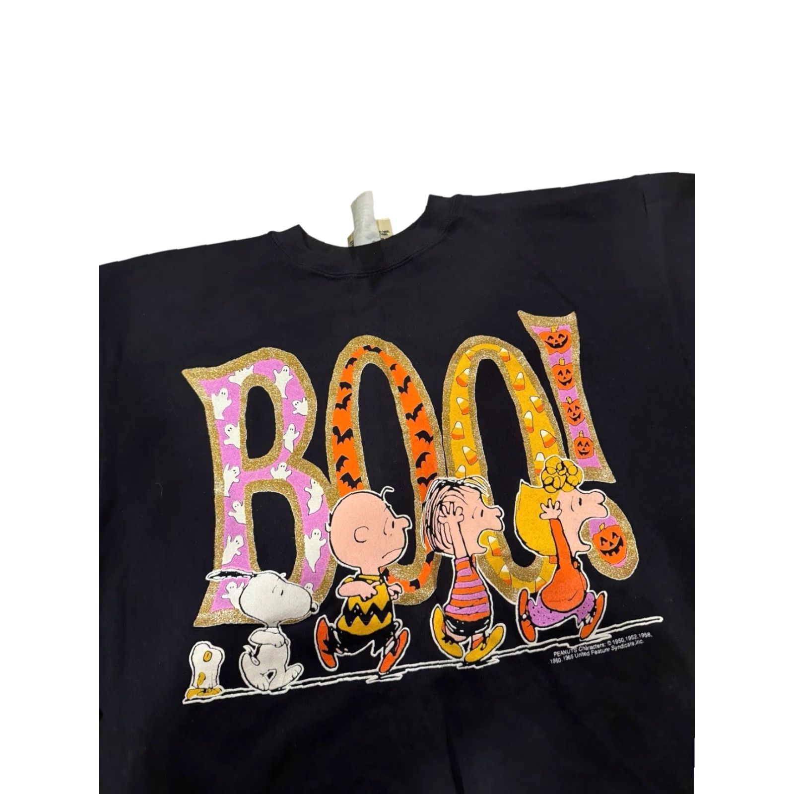 Peanuts VINTAGE Peanuts Snoopy & Woodstock Pumpkins Halloween Sweatshirt XL Black Unisex Adults 90s Graphic Print Pullover Crew Neck Long Sleeve Size US XL / EU 56 / 4 - 5 Thumbnail