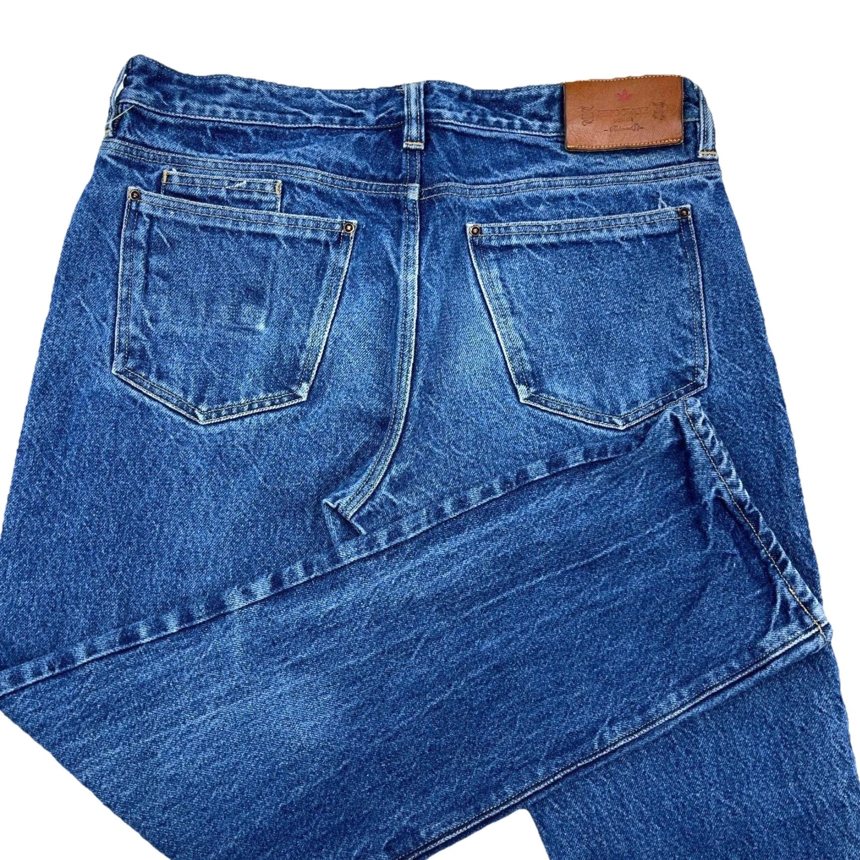 Vintage Atelier Jeans Men Slim Straight Denim Button Fly Med Wash Faded 33 Blue Vintage N/A Size US 33 - 3 Thumbnail